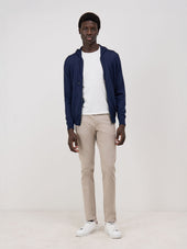 Chino Slack Semi Regular En Coton Stretch Uni Beige