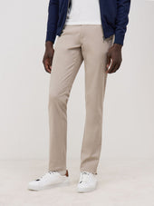 Chino slack semi regular en coton stretch uni beige
