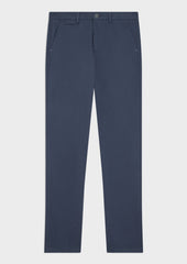 Chino Slack Semi Regular En Coton Stretch Uni Bleu Indigo