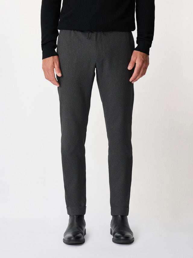 Pantalon casual slack skinny 7/8 anthracite