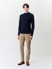 Pantalon Regular En Velours C Tel Beige