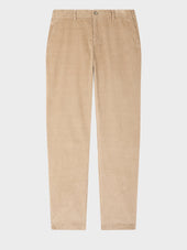 Pantalon Regular En Velours C Tel Beige