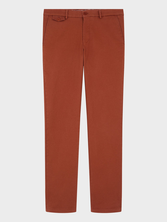 Chino slack regular en coton stretch rouge