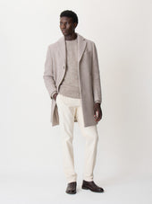 Pantalon Regular En Velours C Tel Cru