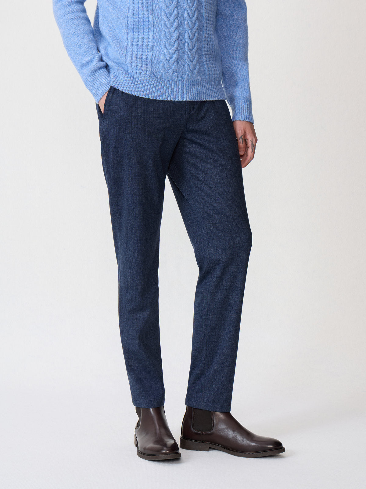 Pantalon Casual Slack Regular Bleu Indigo