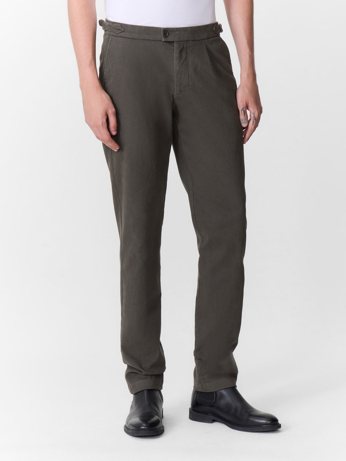 Chino Slack Regular En Coton Stretch Kaki
