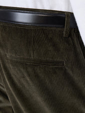Pantalon Regular En Velours C Tel Kaki
