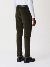 Pantalon Regular En Velours C Tel Kaki