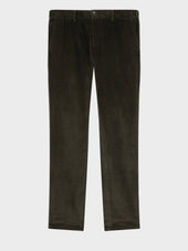 Pantalon Regular En Velours C Tel Kaki