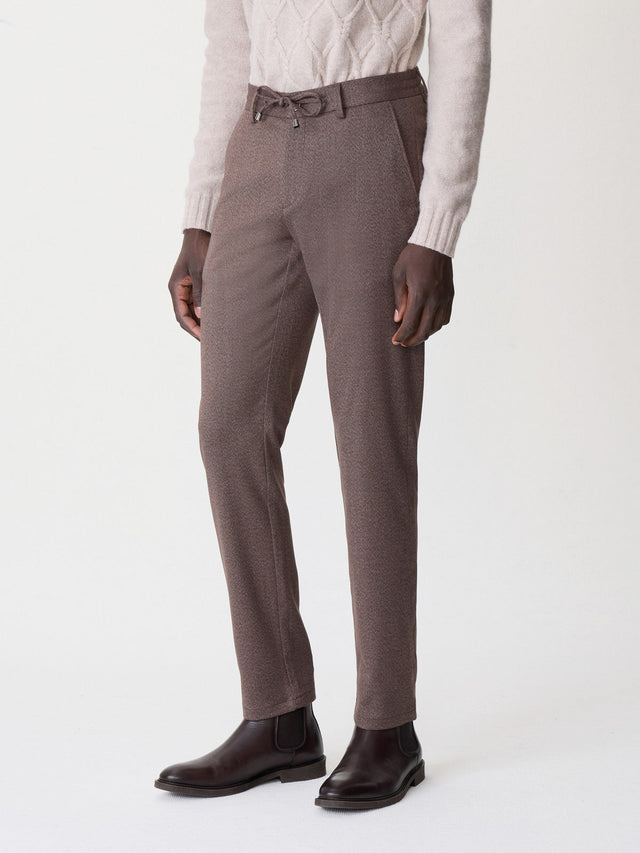 Pantalon casual slack regular marron