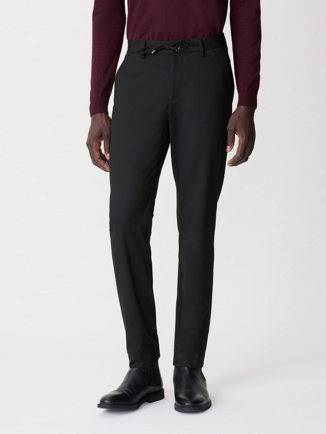 Pantalon casual slack regular noir