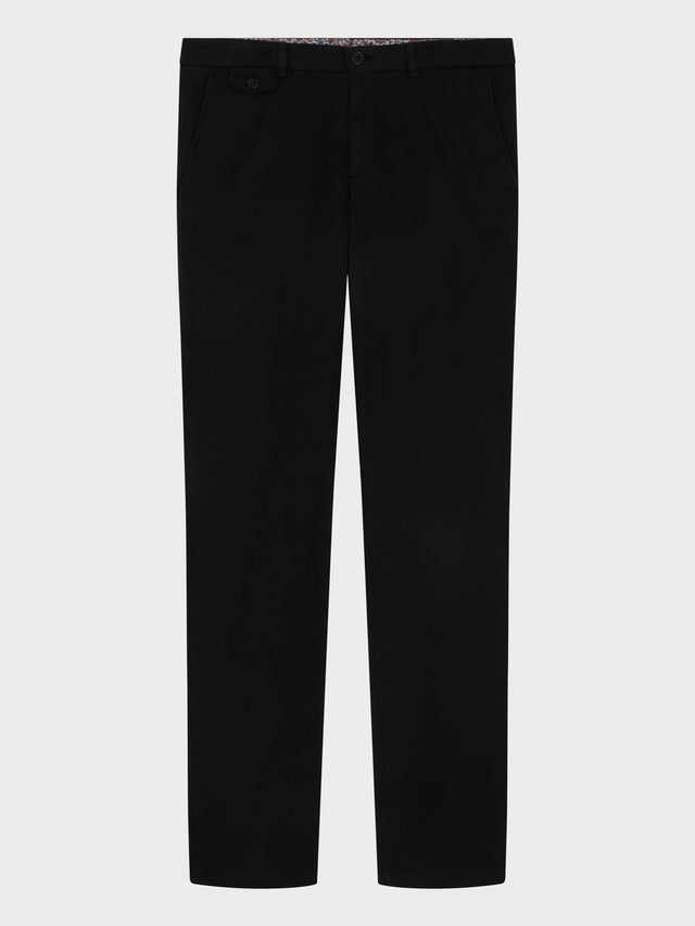 Chino slack regular en coton stretch noir