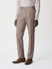 Chino slack regular en coton stretch marron