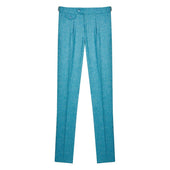 Pantalon en laine chambray bleu
