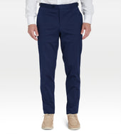 Pantalon classique en coton bleu marine