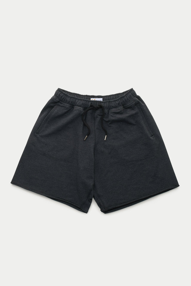 Bamboo Sorona Sweatshorts Rolled Hem Black