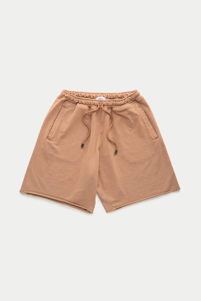 Bamboo Sorona Sweatshorts Rolled Hem Mocha Mousse