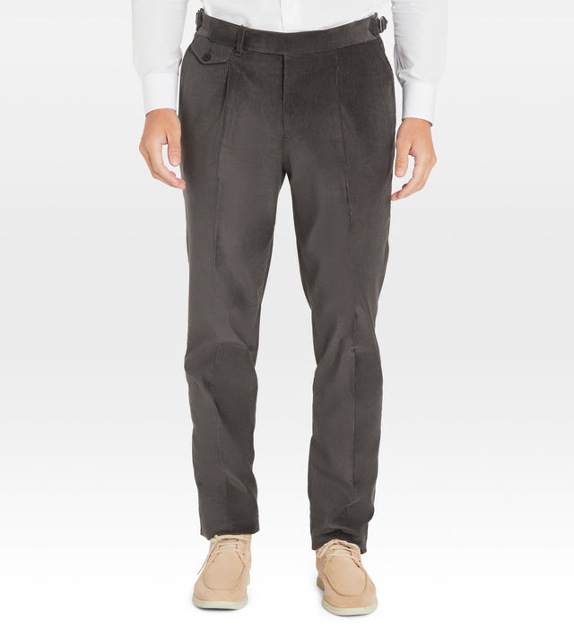 Pantalon en velours côtelé gris