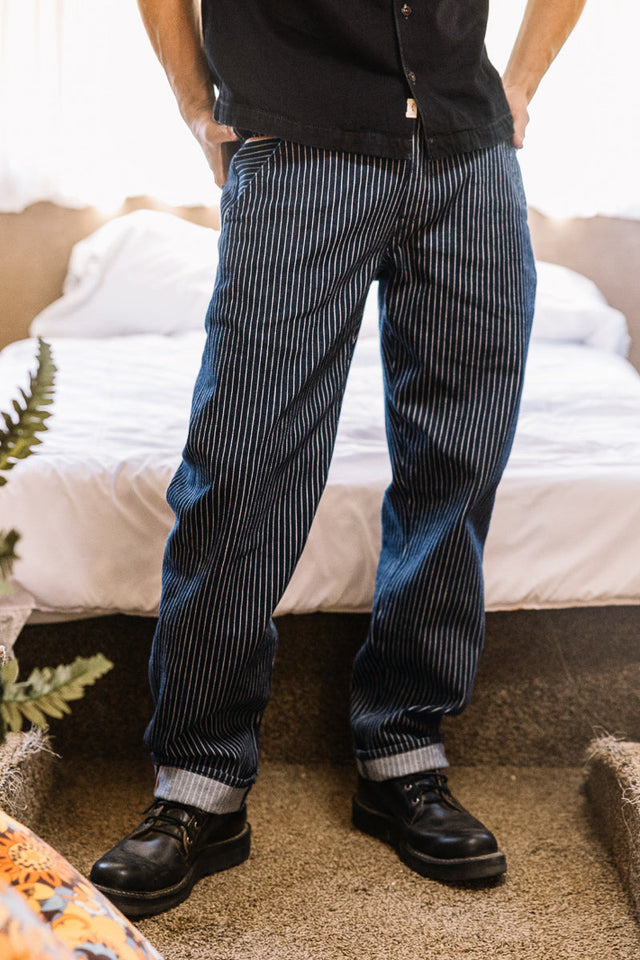 The Barrel Classic Straight Workwear Pants - Stripe Rinse 14oz Selvedge - 40