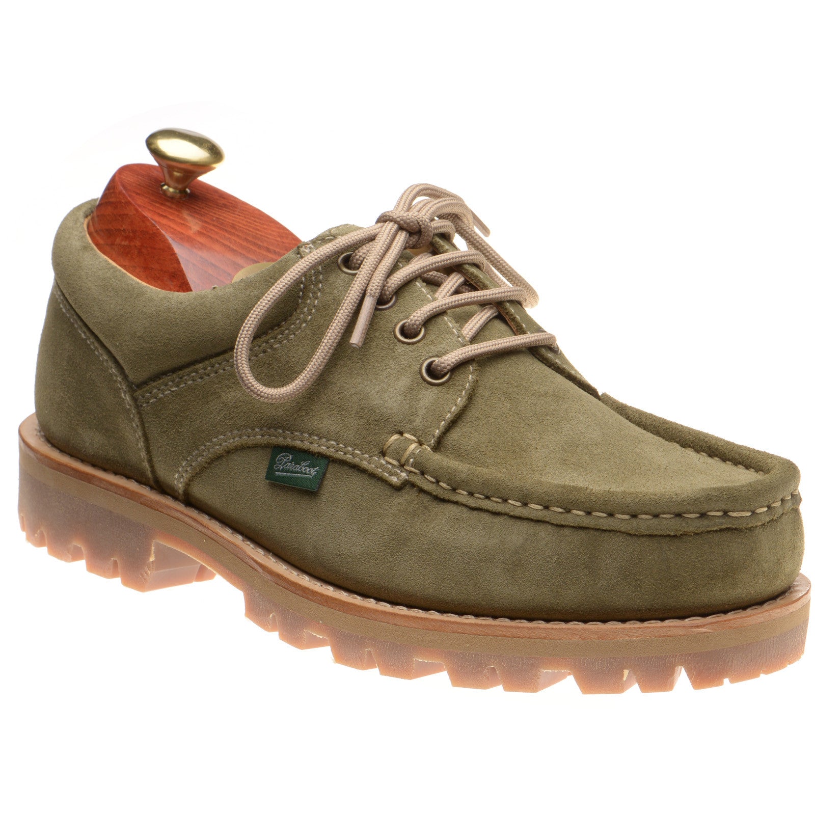 Paraboot Thiers mens rubber-soled Derby shoes in velours kaki