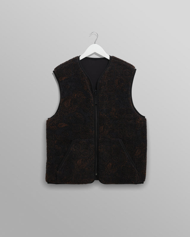 Paragon - Black And Brown Reversible Paisley Borg Gilet