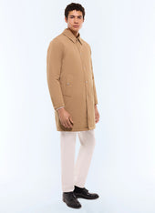 Quilted coat in water-repellent fabric