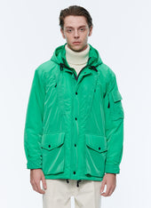 Green water-repellent canvas parka