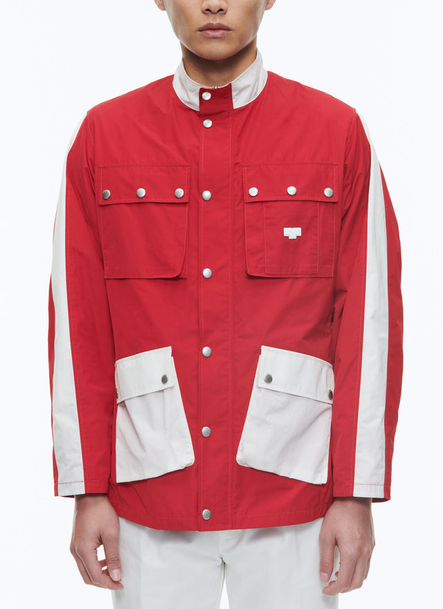 Technical canvas multipockets parka