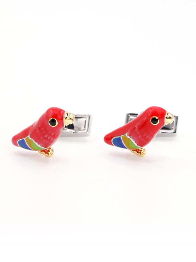 Brasilia parrot cufflinks