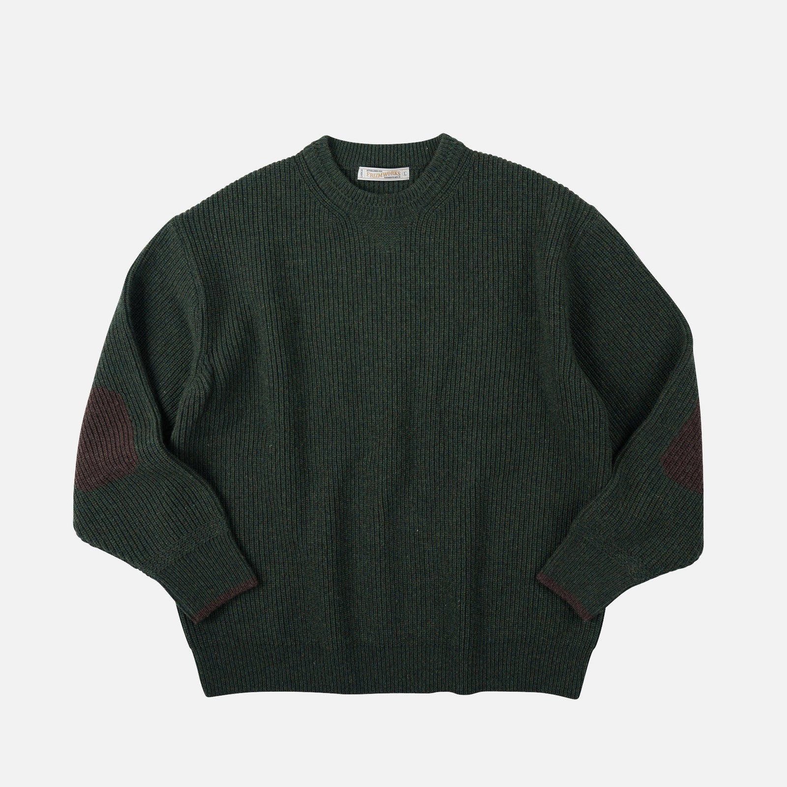 Patch Round Pullover Knit Green