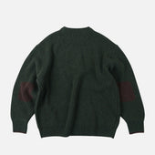 Patch Round Pullover Knit Green