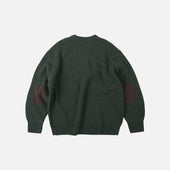 Patch Round Pullover Knit Green