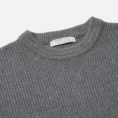 Patch Round Pullover Knit Grey