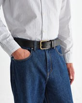 Paton Dark Brown Embroidered Leather Belt