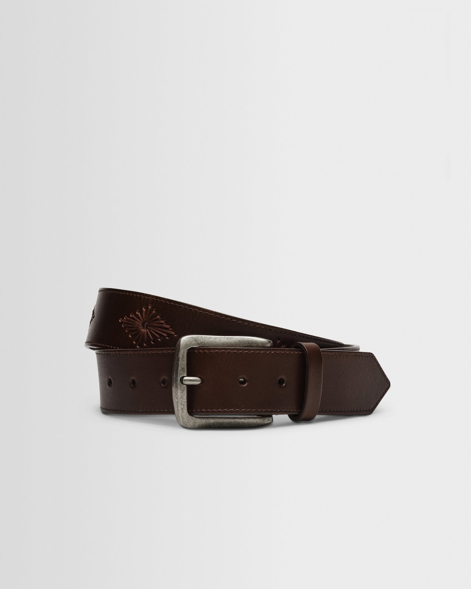 Paton Embroidered Leather Belt