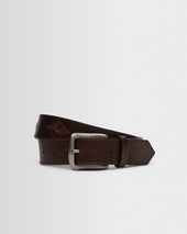 Paton - Brown Embroidered Leather Belt