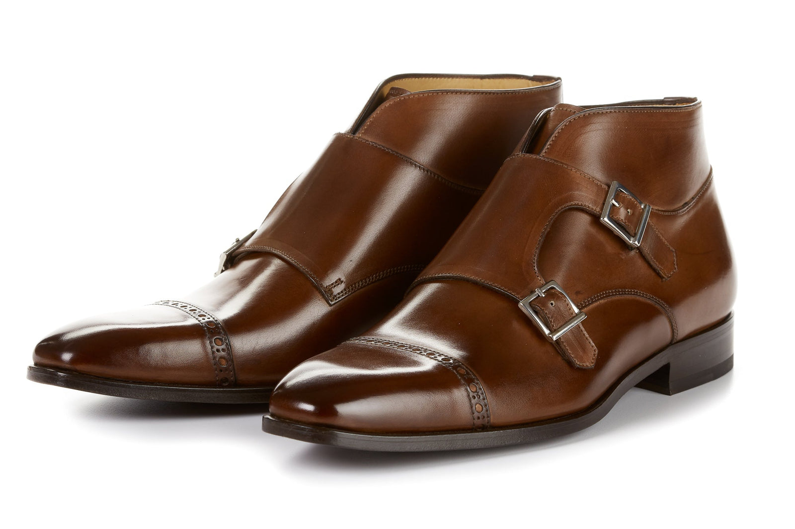 The Heston Double Monk Strap Boot Marrone