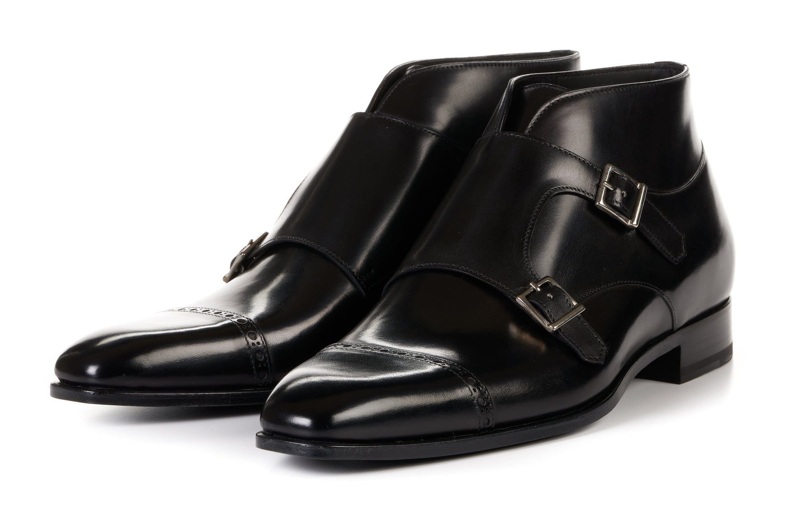 The Heston Double Monk Strap Boot Nero