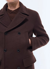 Short pea coat in blended wool