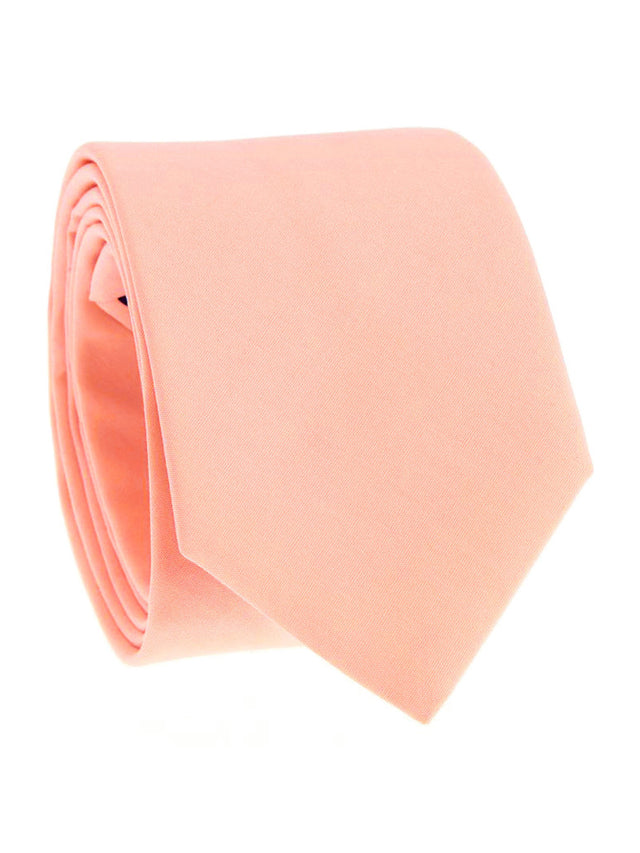 Peach pink cotton tie Sorrente