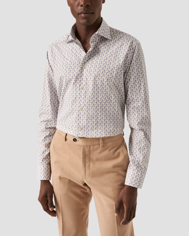 Signature-Poplin-Hemd mit Pfauen-Print - Eton