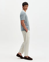 Pendal And Ecru Ribbed Organic Cotton Polo Shirt