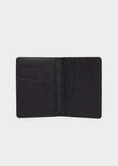 Portefeuille Pour Passeport En Cuir Grain Noir