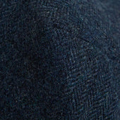 Petrol Blue Herringbone Wool Flat Cap