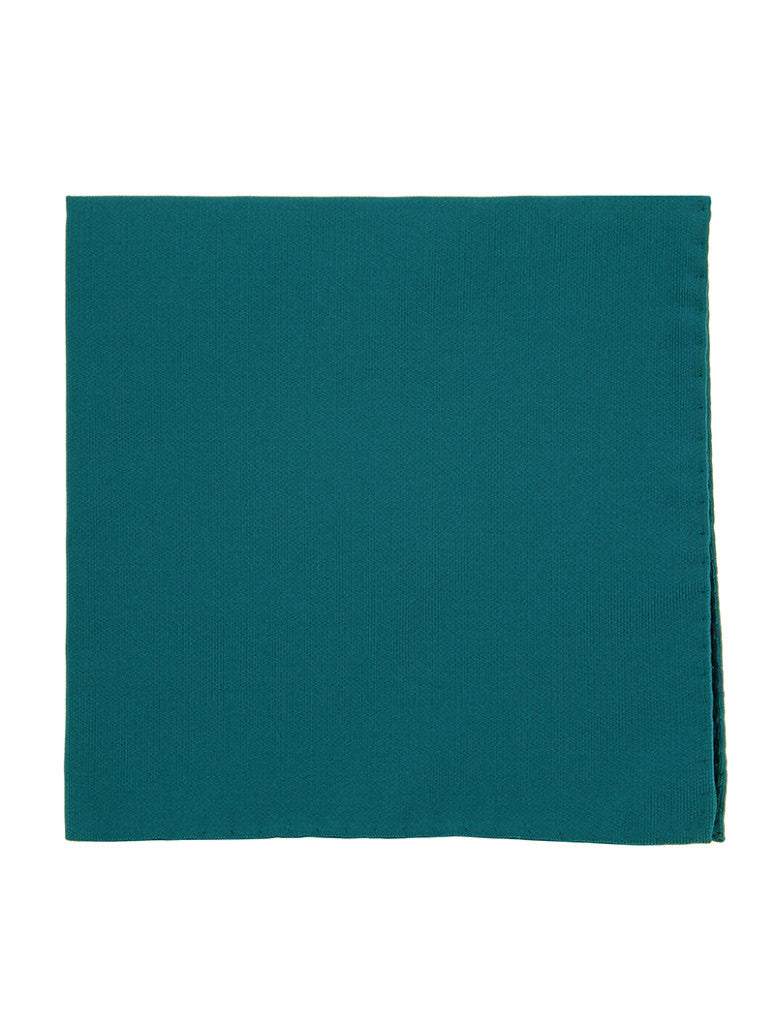 Petrol Blue Pocket Square In Silk