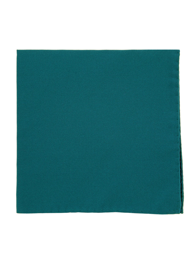 Petrol blue pocket square in silk