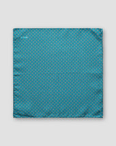 Petrol Geometric Flower Pocket Square