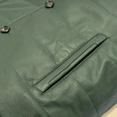 Green Leather Button Up Gilet
