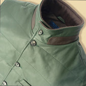 Green Leather Button Up Gilet