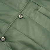 Green Leather Button Up Gilet
